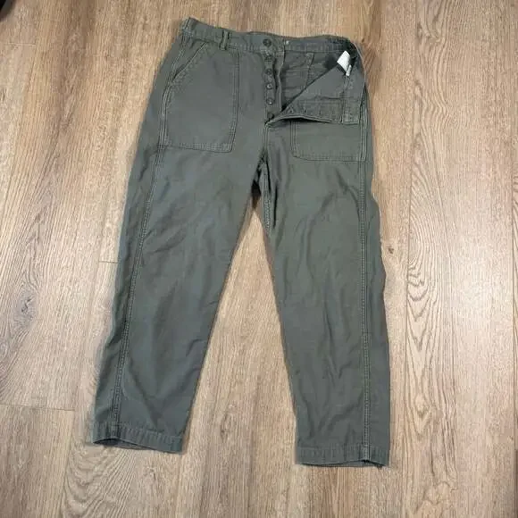American Eagle Green Fatigue Baker Utility Pants Size 12 - Picture 3 of 8